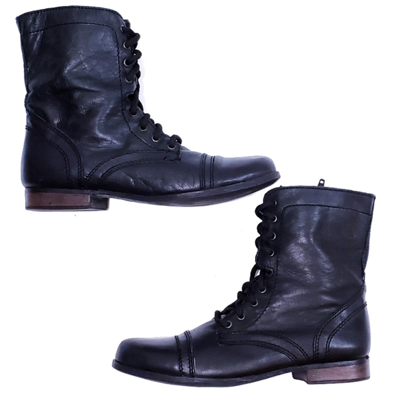 Steve Madden Troopa Combat Leather Boots - Picture 4 of 8